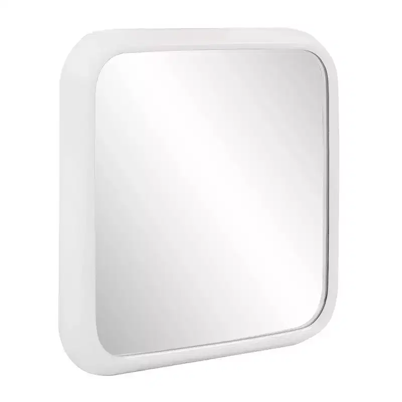 Square  Framed Wall Mirror White: 16.5