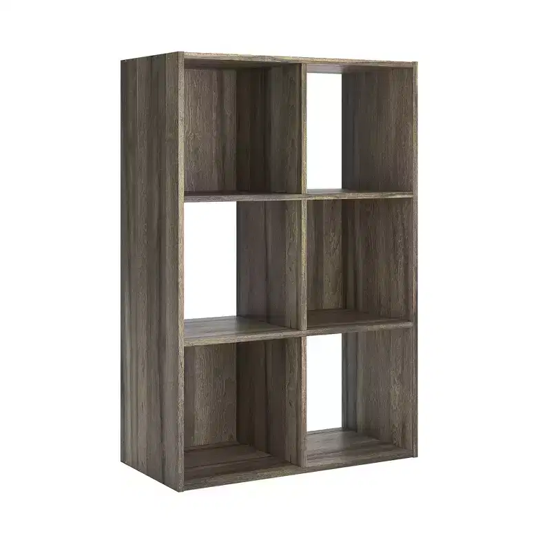 6-Cube Open Storage Organizer Bookcase, Versatile Display Unit for Home Organization, Wood Laminate