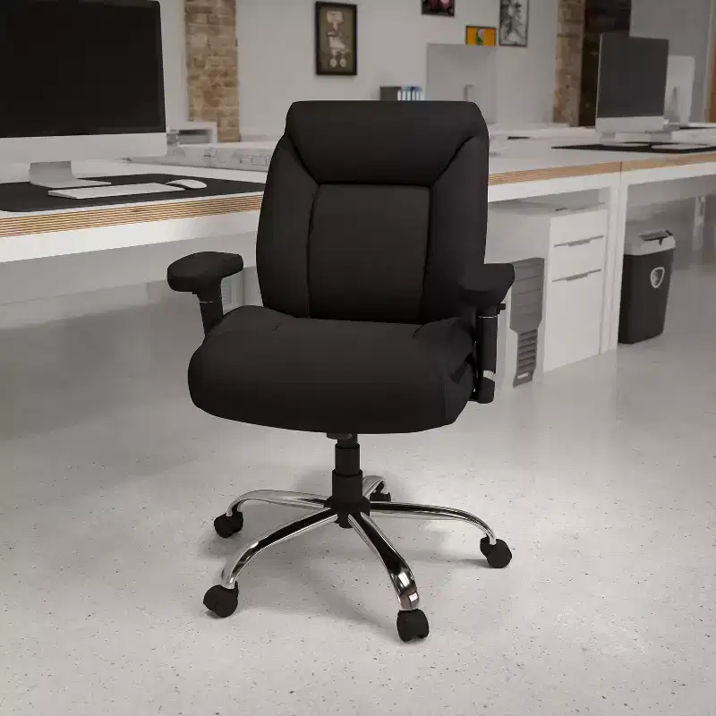 Big & Tall 400 lb. Rated Swivel Ergonomic Task Office Chair with Deep Tufted Seating and Adjustable Arms