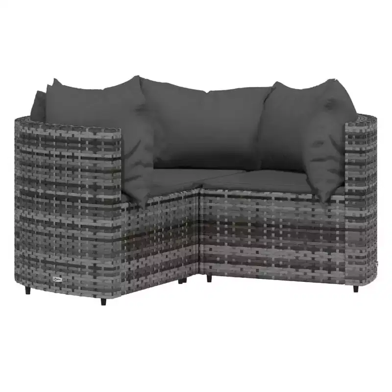 vidaXL Patio Furniture Set Modern Lounge Set with Cushions Poly Rattan