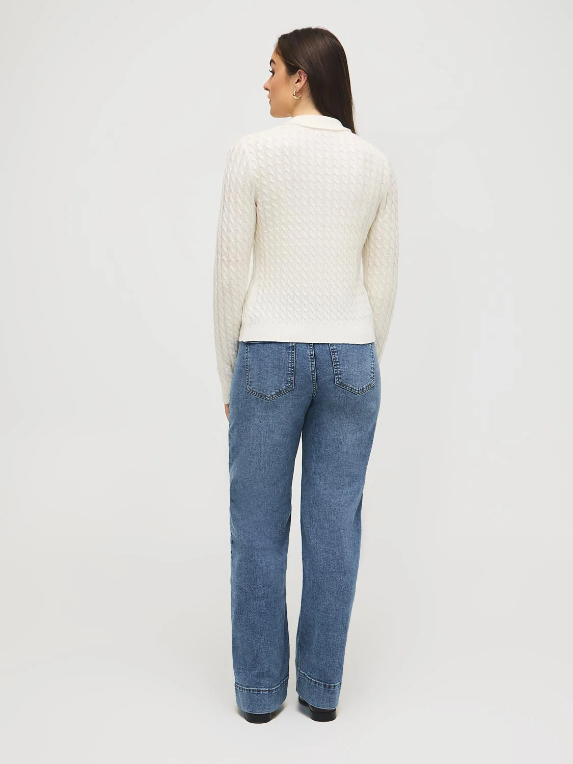 Collared Cable Knit Cardigan