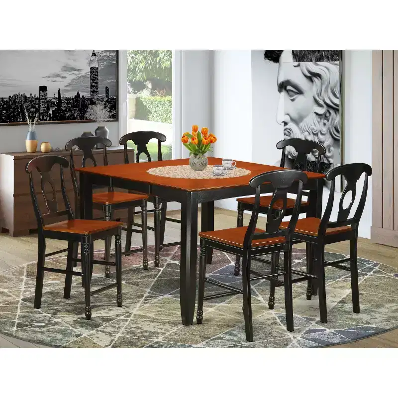 HomeStock Counter Height Pub Set-Pub Table And Dinette Chairs