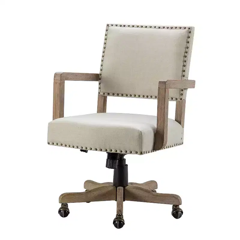 Debora Modern Task Chair Arm Chair for Living Room and Office Room with Nailed Trims| KARAT HOME