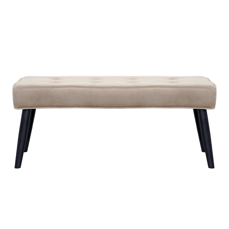 Kipp Velvet Upholstered Button Tufted Bench Ottoman