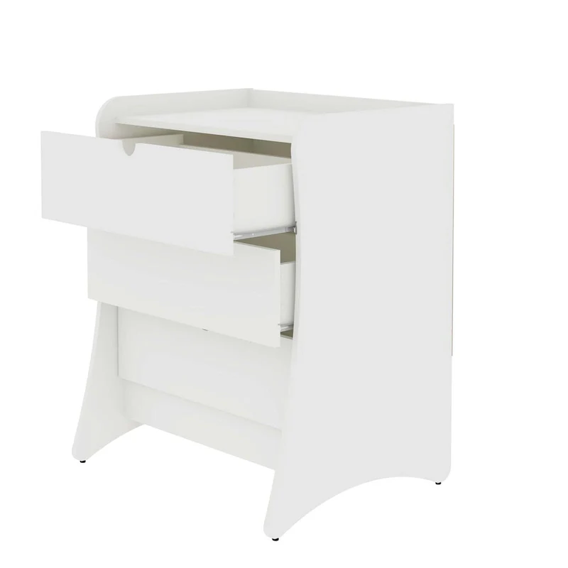 Manhattan Comfort Coney 3-Piece Mid-Century Modern Dresser and Nightstand Set