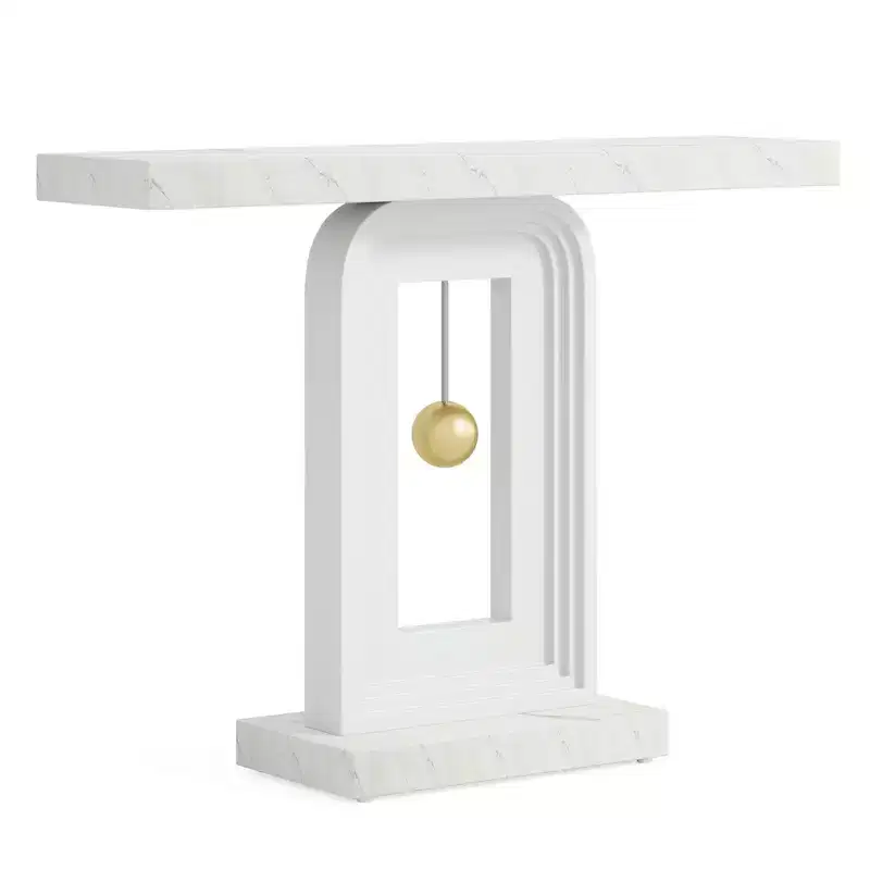 Lantine Modern 40 Inches Narrow Console Table with Pendulum Shape Base