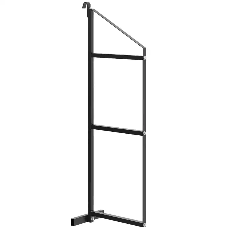 Shipping Container Shelving Bracket, 3-Tier Adjustable Black Power Coated Steel Brackets