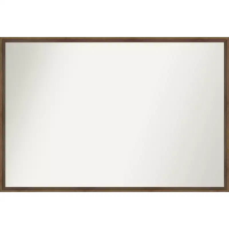 Amanti Art Lucie Light Bronze Non-Beveled Wood Bathroom Wall Mirror 25 x 37 in.