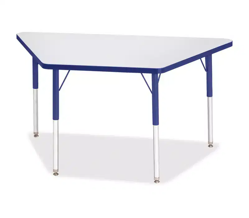 Gray & Blue Trapezoid Activity Table, Multi-Person