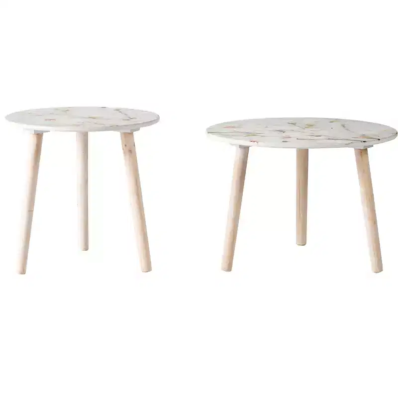 Set of 2 Matching Side Tables Living Room Accent