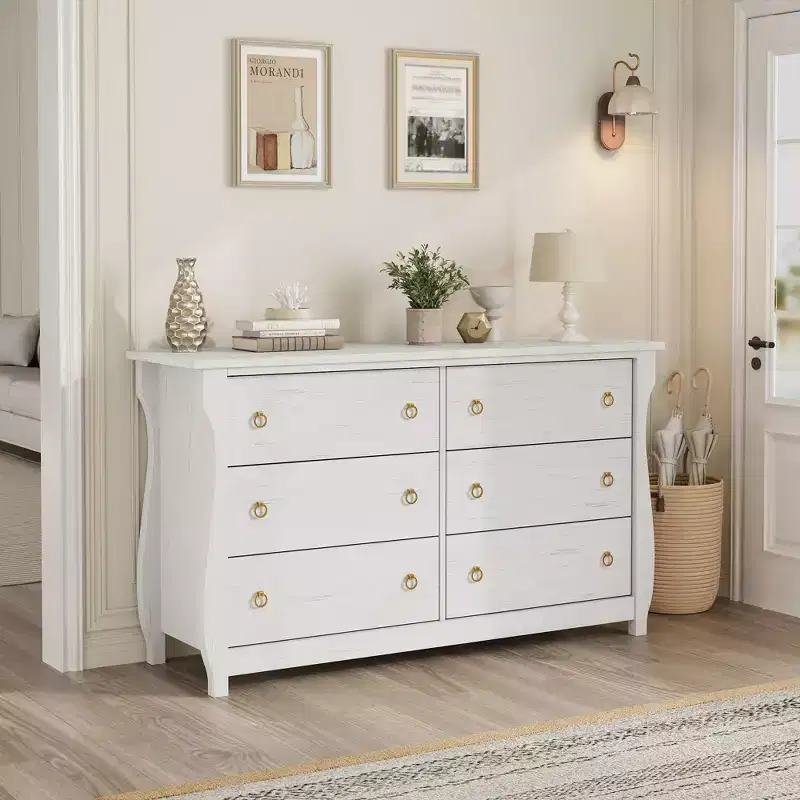 47.2/54 Wide 6/7 Drawer Dresser for Bedroom, Freestanding Wooden Storage Chest, Closet Organizer for Living Room & Entryway