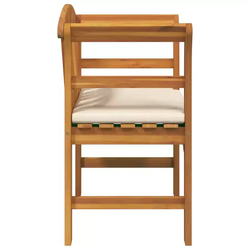 vidaXL Rose Bench with Cushion Cream White 44.88 x 18.11 x 32.48 in