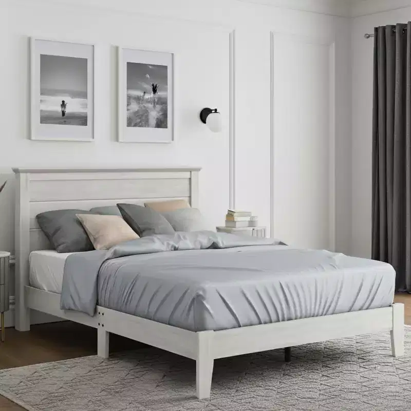 Galano Modern Platform Bed with Slatted Headboard 66.1 W  85.6 D  40.2 H