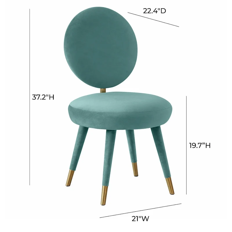 Kylie Oval-back Armless Velvet Dining Chair