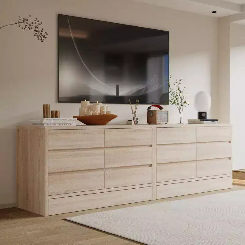 Rolling Storage Cabinet 9-Drawer Flip-Top Hidden Compartments + Foot-Activated Drawer Living Room Organizer Hidden Storage Dresser