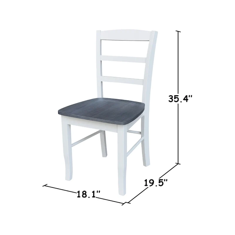 42 Drop Leaf Dining Table with 4 Ladderback Chairs - 5 Piece Set