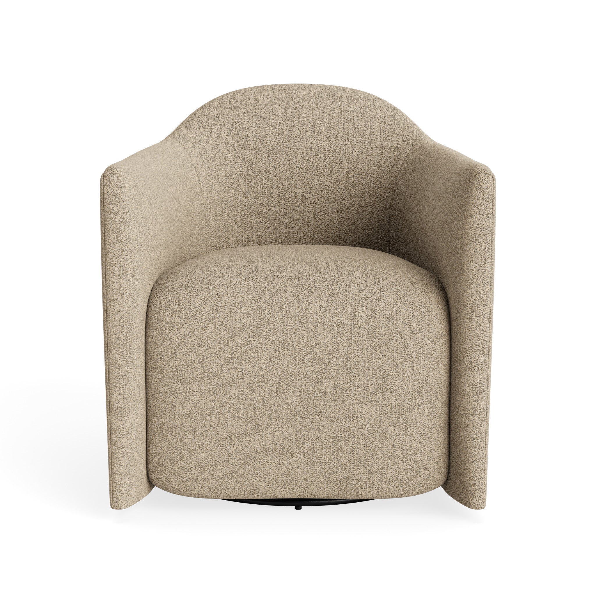 Modern Linen Swivel Lounge Chair with Hidden Swivel Base for Living Room