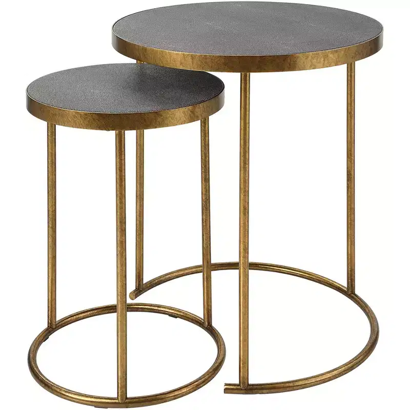 Uttermost Aragon 19.5 Wide Gold and Brass Nesting Tables Set of 2