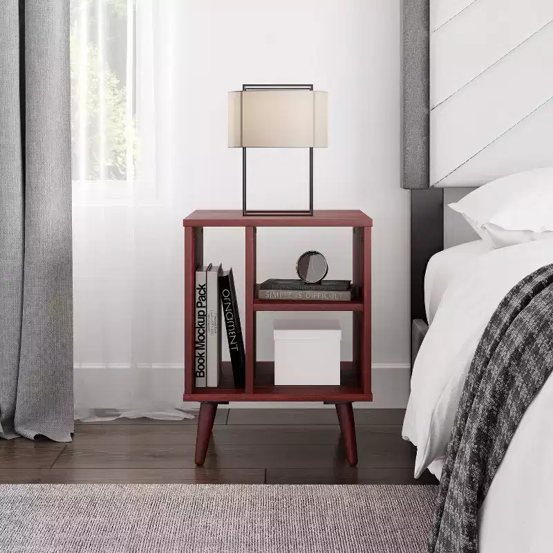 Mid-Century Cubby Style Nightstand