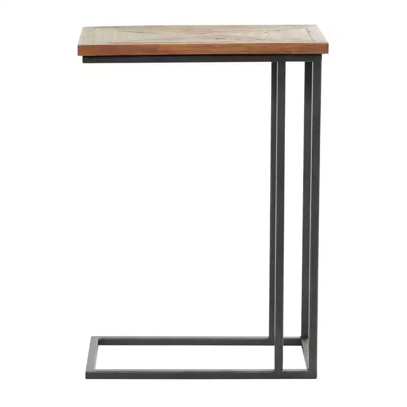 Rustic Metal Accent C-Table Brown - Olivia & May: No Assembly, Indoor Use, Fully Assembled