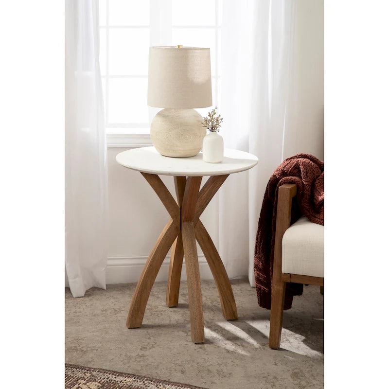 Round Wood Side Table
