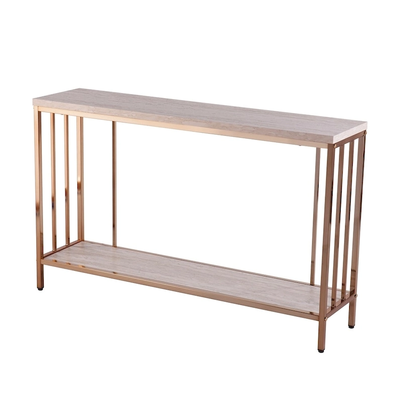 SEI Furniture Ham Faux Stone Console Table