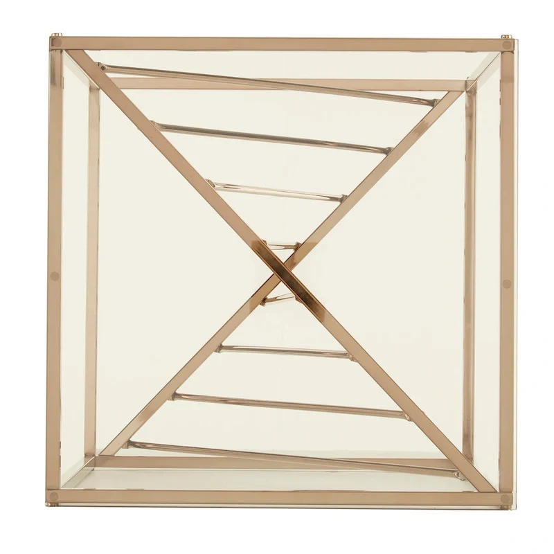 Hannah Square Metal and Glass Top End Tables by iNSPIRE Q Bold