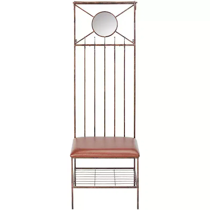 Brand Furniture Entryway Hallway Storage Bench with & Coat Rack, Brushed Copper