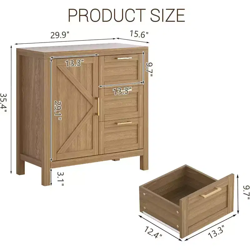 Acekool Buffet Cabinet Sideboard with Storage, Modern Accent Cabinet with Adjustable Shelves for Entryway, Living Room, Kitchen