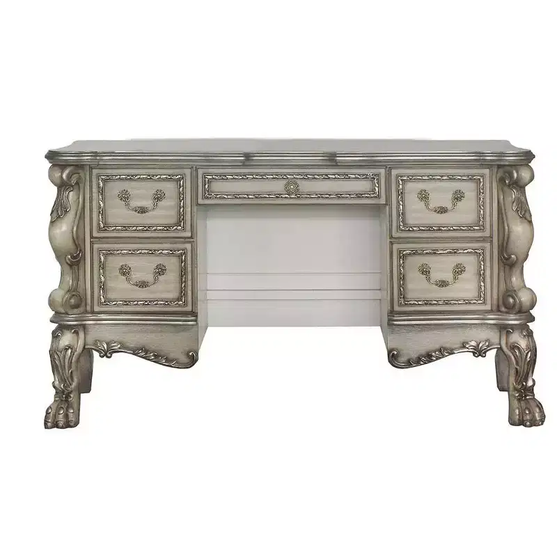 63" Dresden Vanity Table Vintage Bone White - Acme Furniture