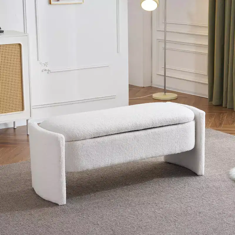 Large Versatile Storage Ottoman Bench: Spacious, Durable, and Stylish for Any Room, Beige