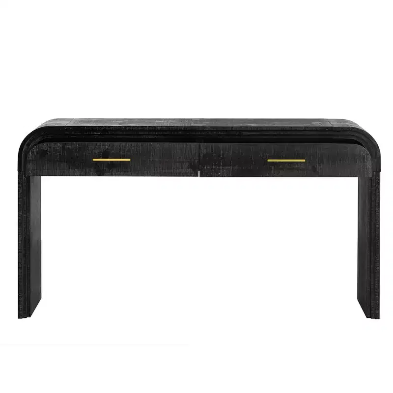 Console Table with 2 Drawers, Entryway Sofa Table for Living Room Hallway Bedroom in Natural or Black