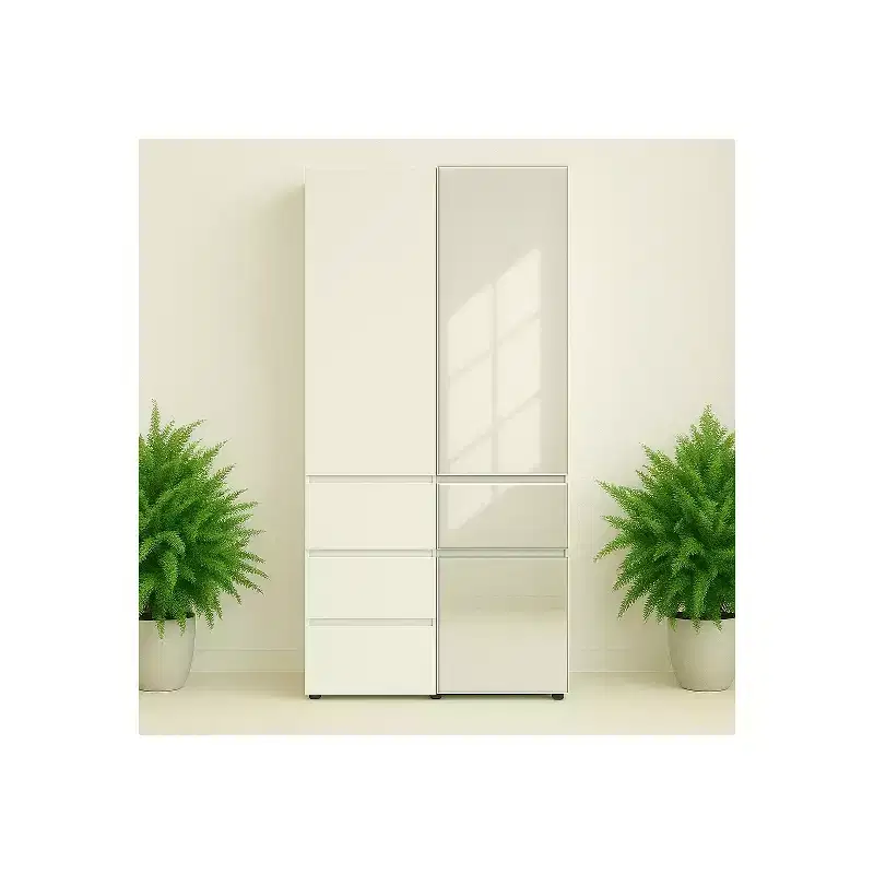 HomeStock 70.9 in.H x 17.72 in.W White Wood Composite Closet System for Universal Storage with Storage Bins