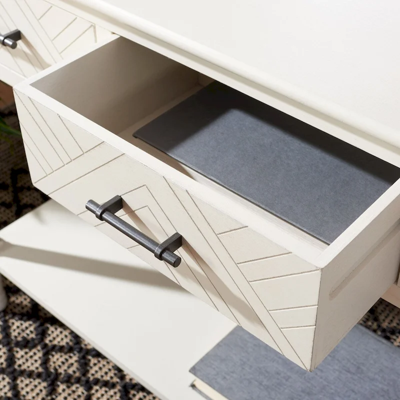 SAFAVIEH Jeanie 3-Drawer Bottom Shelf Console Table - 47.3 W x 13 L x 29.5 H - 47Wx13Dx30H