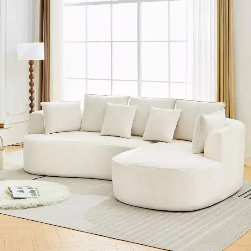 106 Curved Modular Sectional Sofa  Right-Facing Chaise for Living Room (No Assembly)