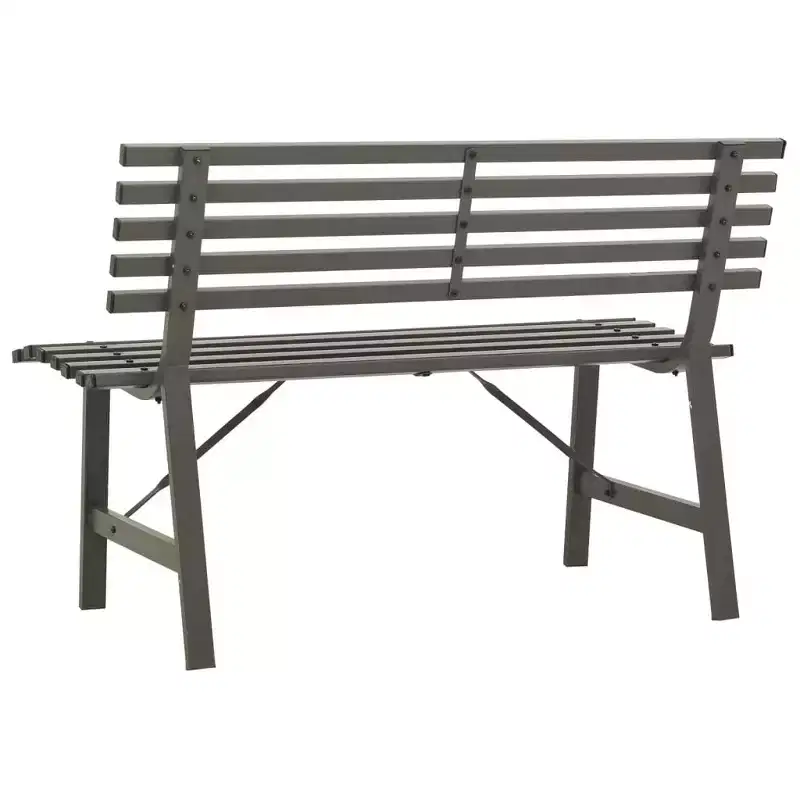 Garden Bench Black Powder-coated steel Large Durable