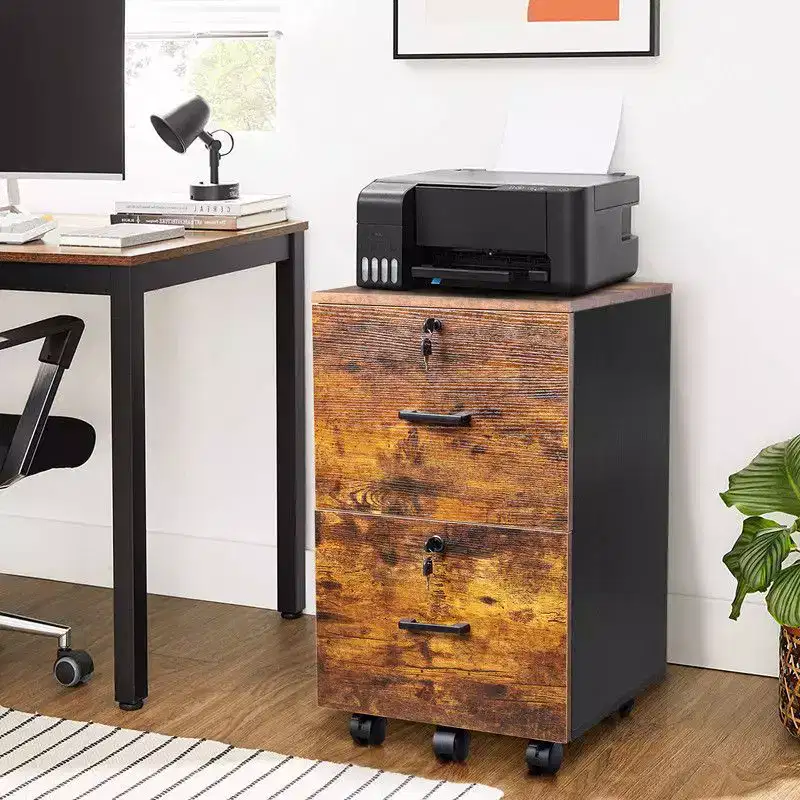 Karl Home 2-Drawer Brown MDF 15.75in. W Vertical File Cabinet