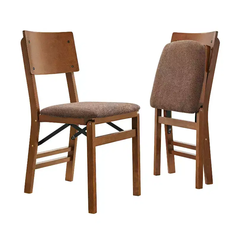 Stakmore Set of 2 Aztec Folding Chair Fruitwood Fully Assembled, Wood Frame