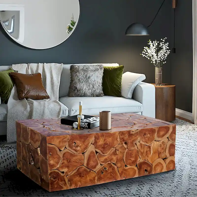 Chic Teak Rustic Teak Wood Akar Coffee Table