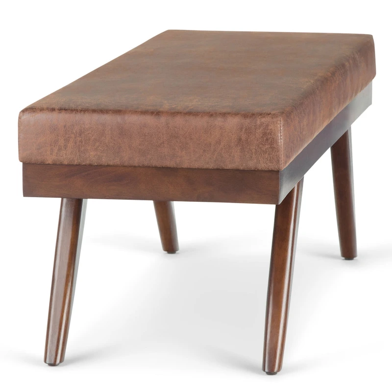 WYNDENHALL Nadine 48 inch Wide Mid Century Modern Rectangle Ottoman Bench