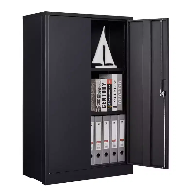42 Storage Cabinet With Locking Doors Adjustable Shelf Metal Folding Filing Storage Cabinet For Office Home School Garage