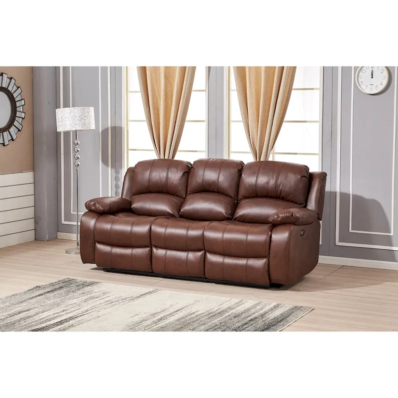 Betsy Furniture 2 Piece Bonded Leather Power Reclining Living Room Set, Sofa and Loveseat