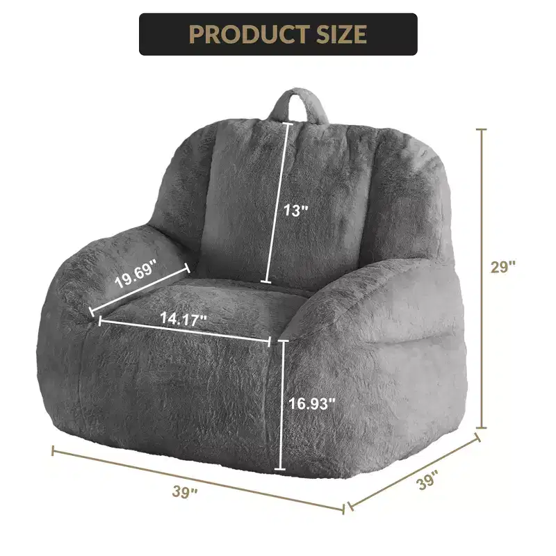 Giant faux leather beanbag sofa - adult beanbag chair with padding and handles - perfect for the living room- highly comfortable.