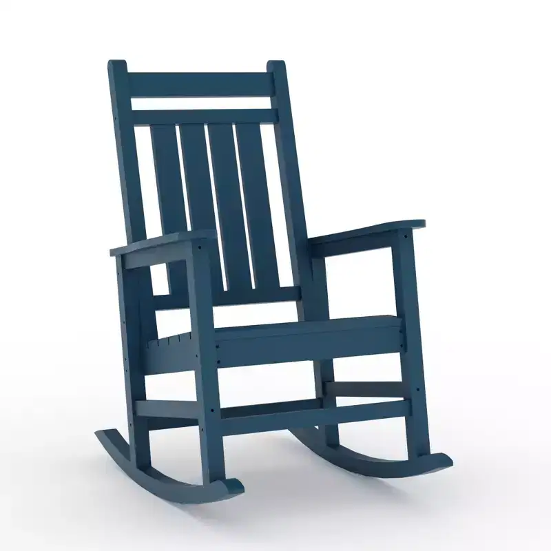 Outdoor HDPE Rocking Chairs Set of 2, HDPE Oversized Patio Rocking Chairs, All Weather Resistant Porch Rocker, Heavy Duty Front Plastic Rockers