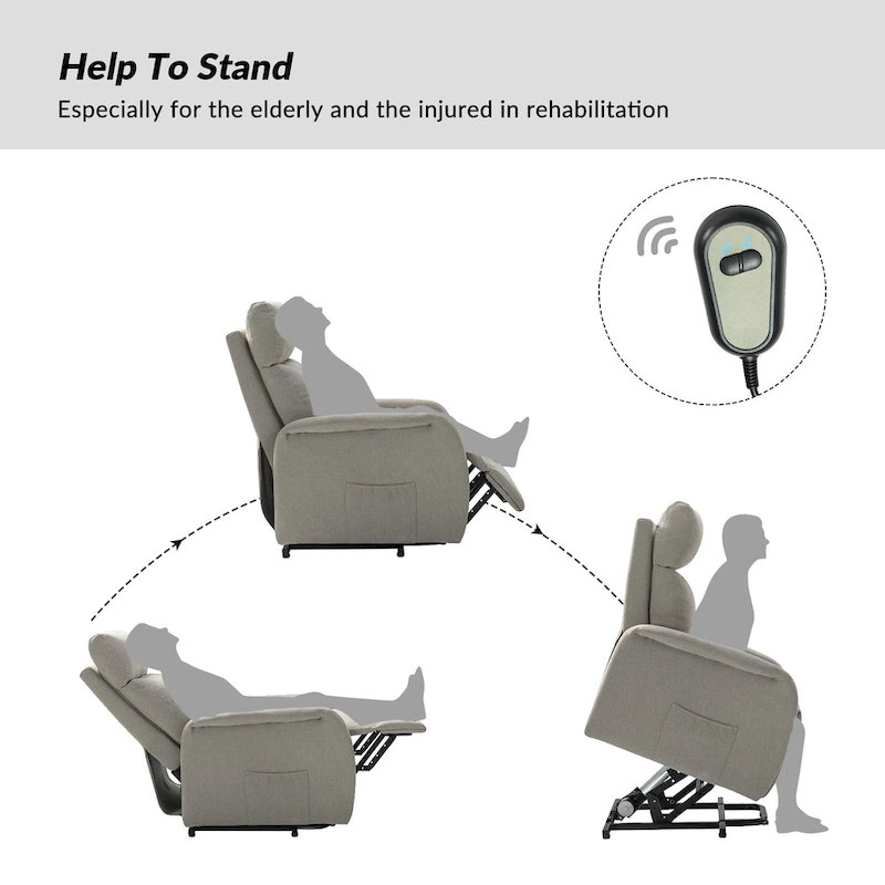 Elisa Power Remote Lift Assist Recliner with Metal Base