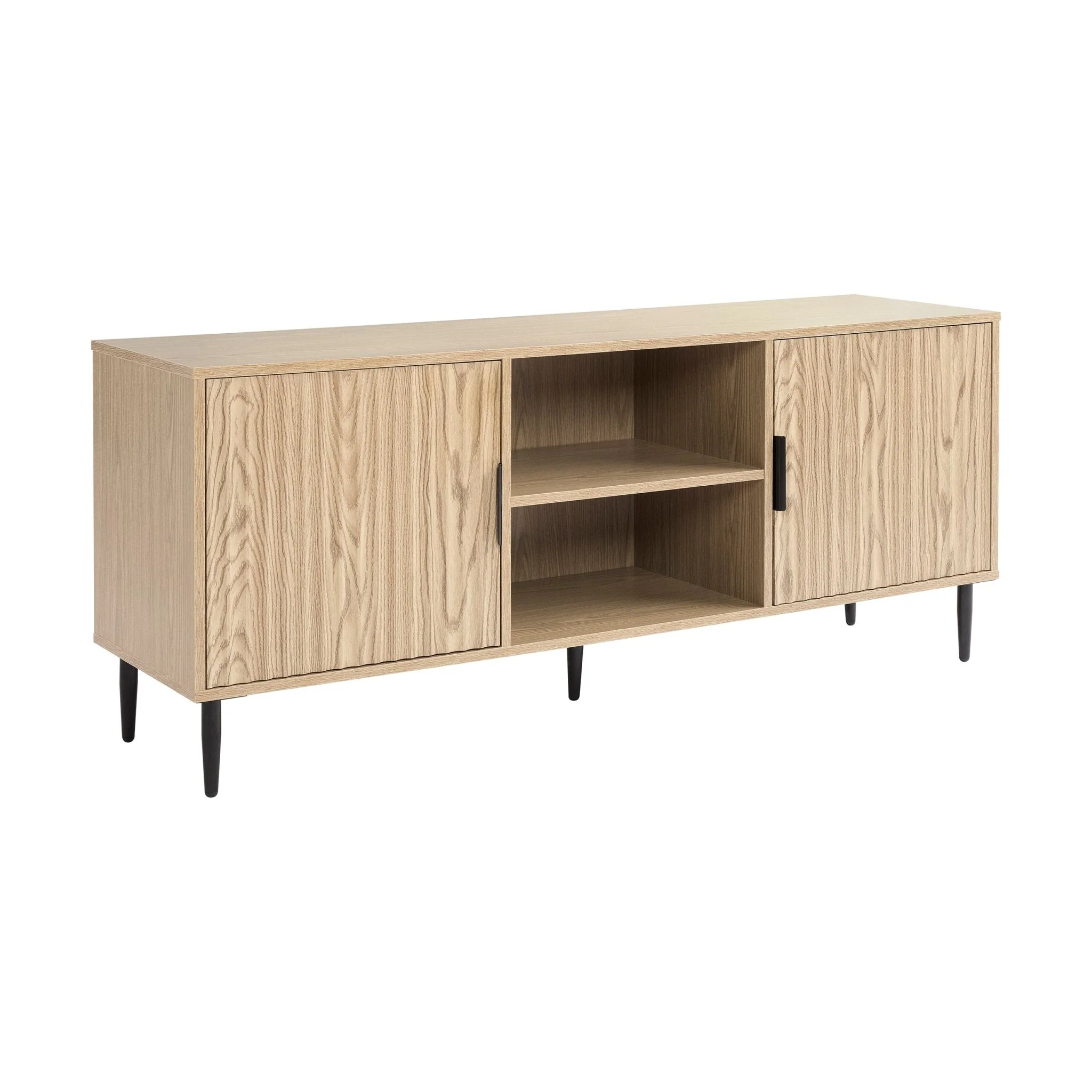 Modern Wood Effect TV Unit with Gold Accents for TVs up to 65 Inch for Living Room