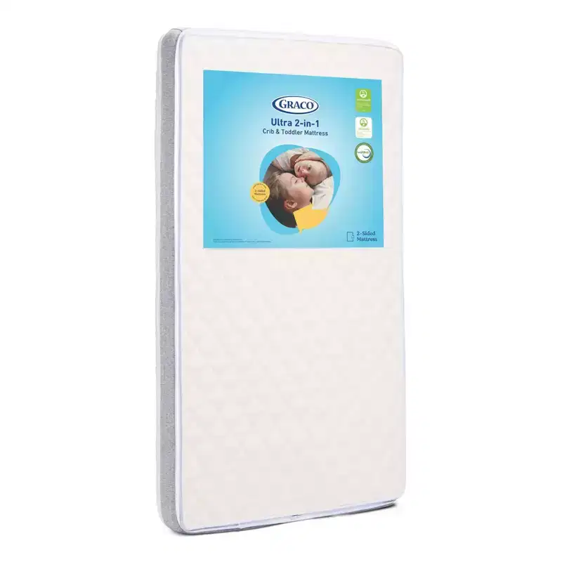 Graco Ultra 2-in-1 Premium Foam Dual-Sided Crib & Toddler Mattress: Mattress Thickness 6", Standard Crib/Toddler, No Coils