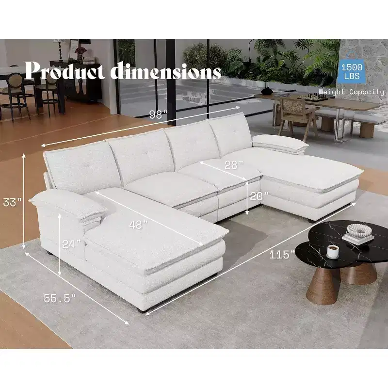AMERLIFE Couch with Double Layer Seat Cushions