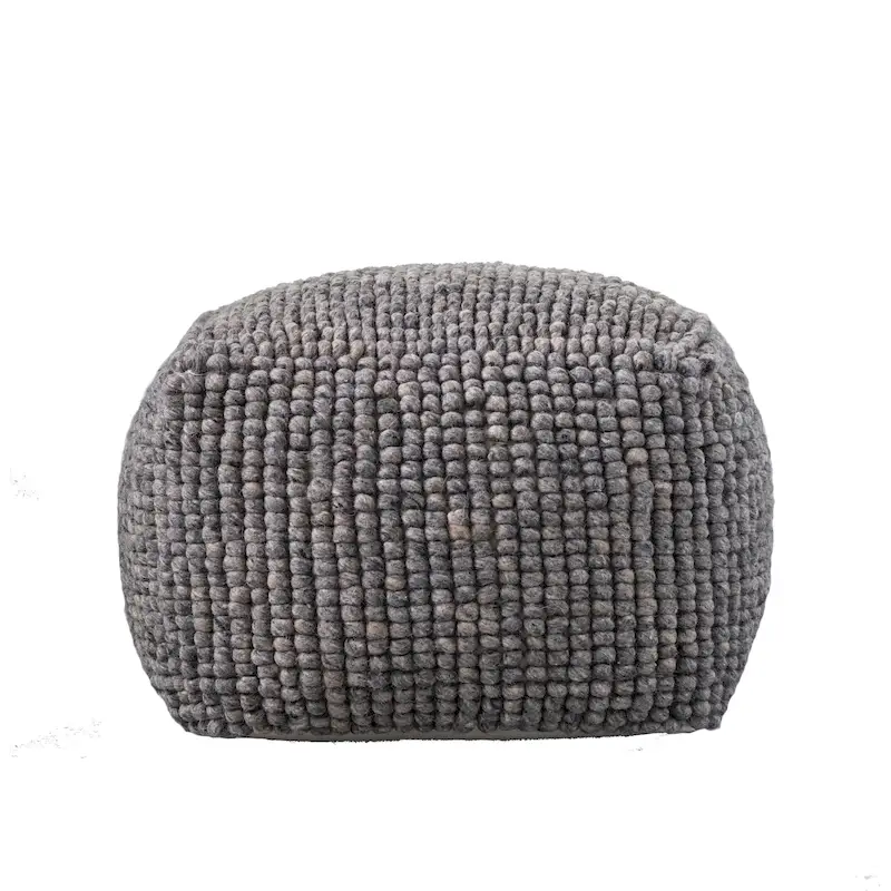 New Zealand Wool and Cotton Pouf