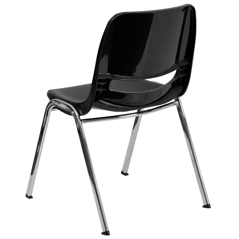 4-Pack Ergonomic Shell Stack Chair with Chrome Frame, 880 lb Capacity, 18